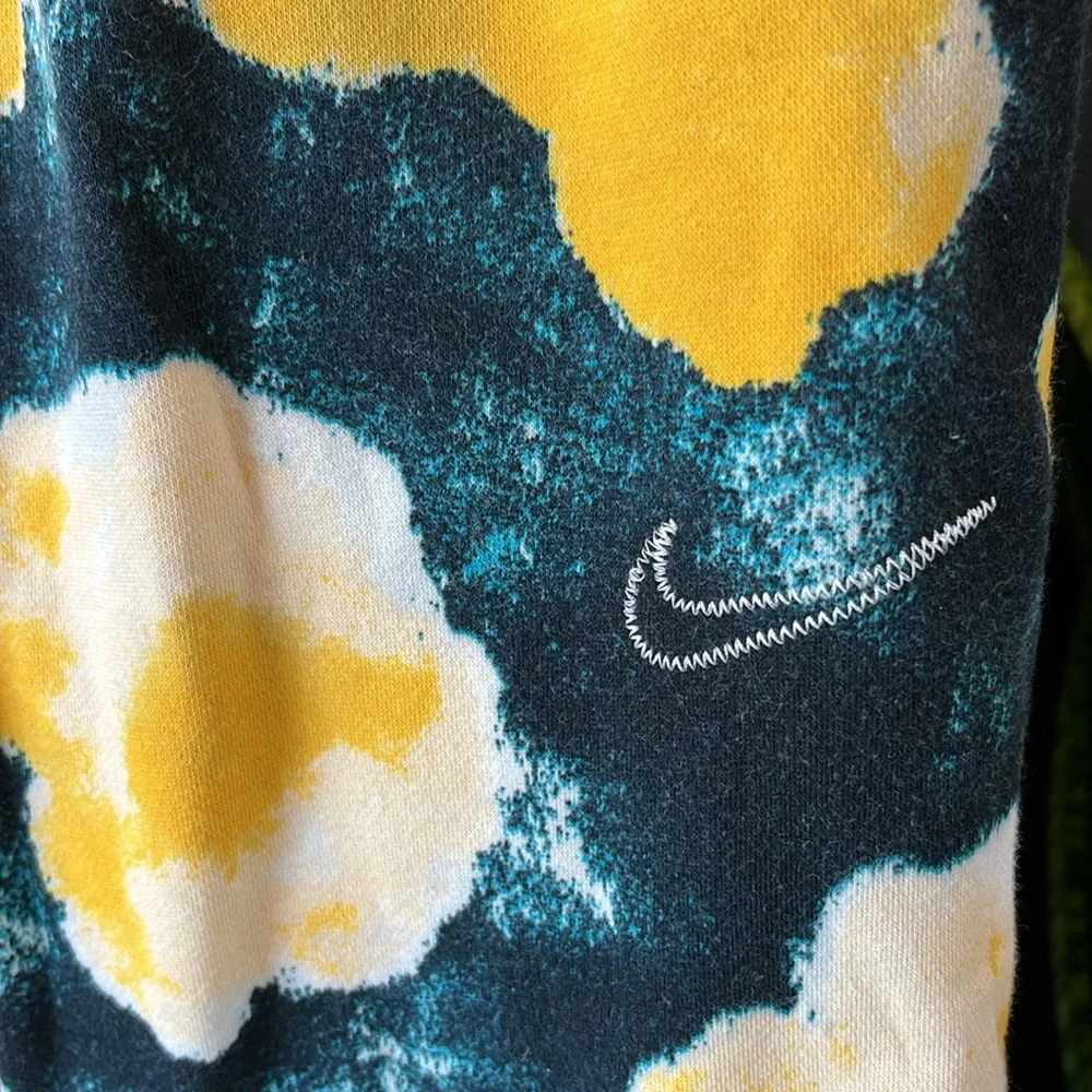 💃Nike XL Yellow Green Floral Club Fleece Lounge Joggers Pants - Picture 6 of 11